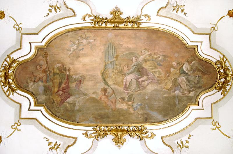 6 Pittoni G. sec. XVIII, Dipinto con San Cassiano e Santa Cecilia in gloria beweb