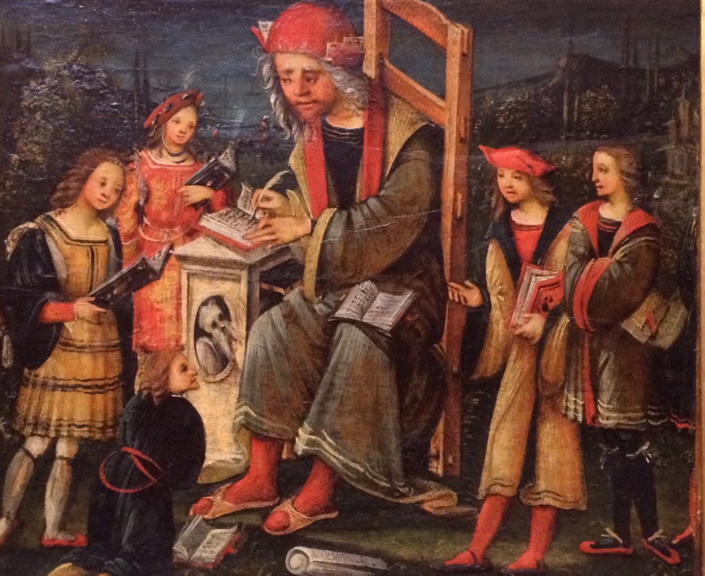8 Aspertini Amico Maestro con allievi, forse san Cassiano