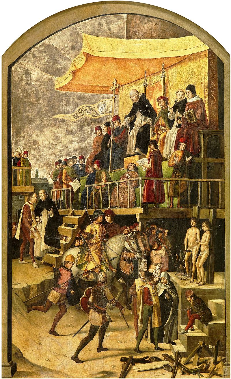 17 Pedro Berruguete, Atto di Fede presieduto da san Domenico di Guzmán