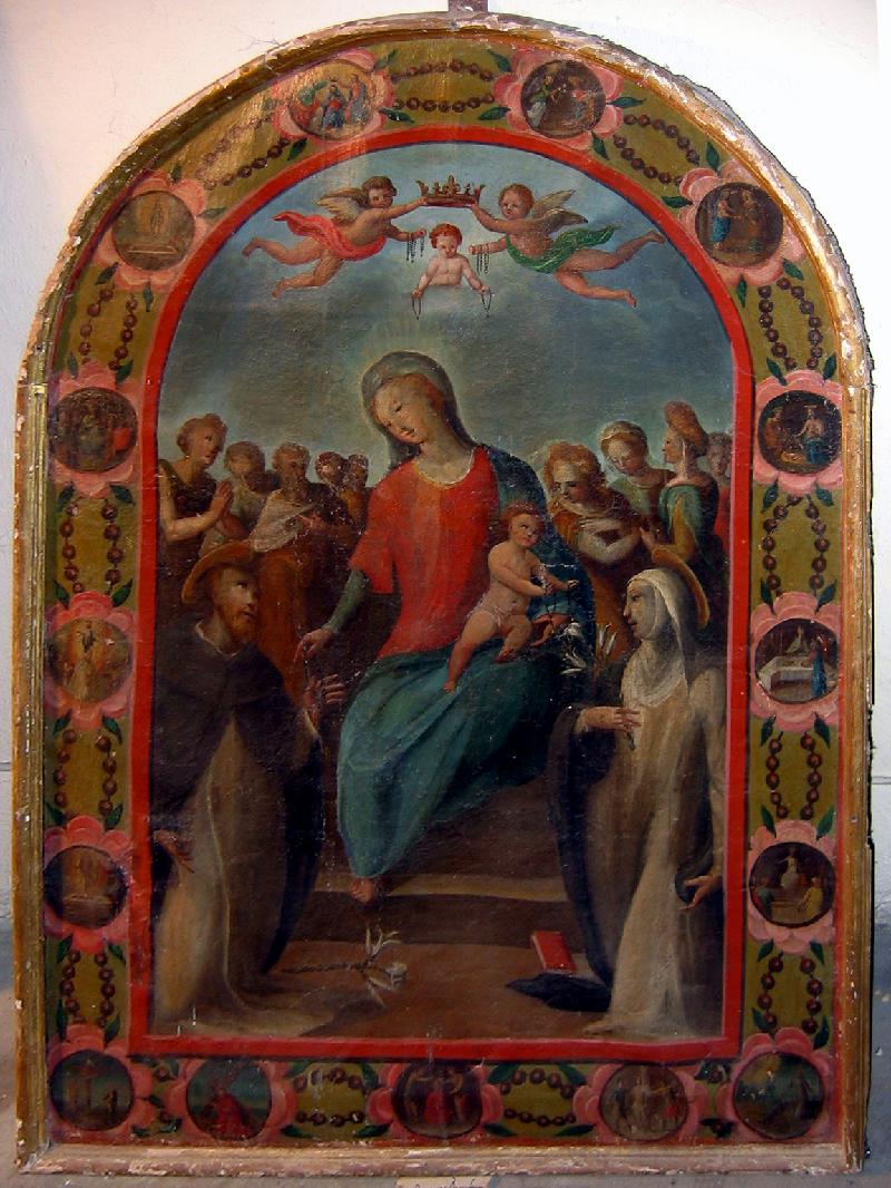 27 Salimbeni A. sec. XVI, Madonna del rosario con San Domenico e Santa Caterina beweb