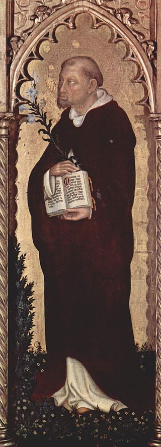 3 Gentile da Fabriano, San Domenico, part. dal polittico di Valle Romita presso Fabriano (1400 circa), Milano, Pinacoteca di Brera