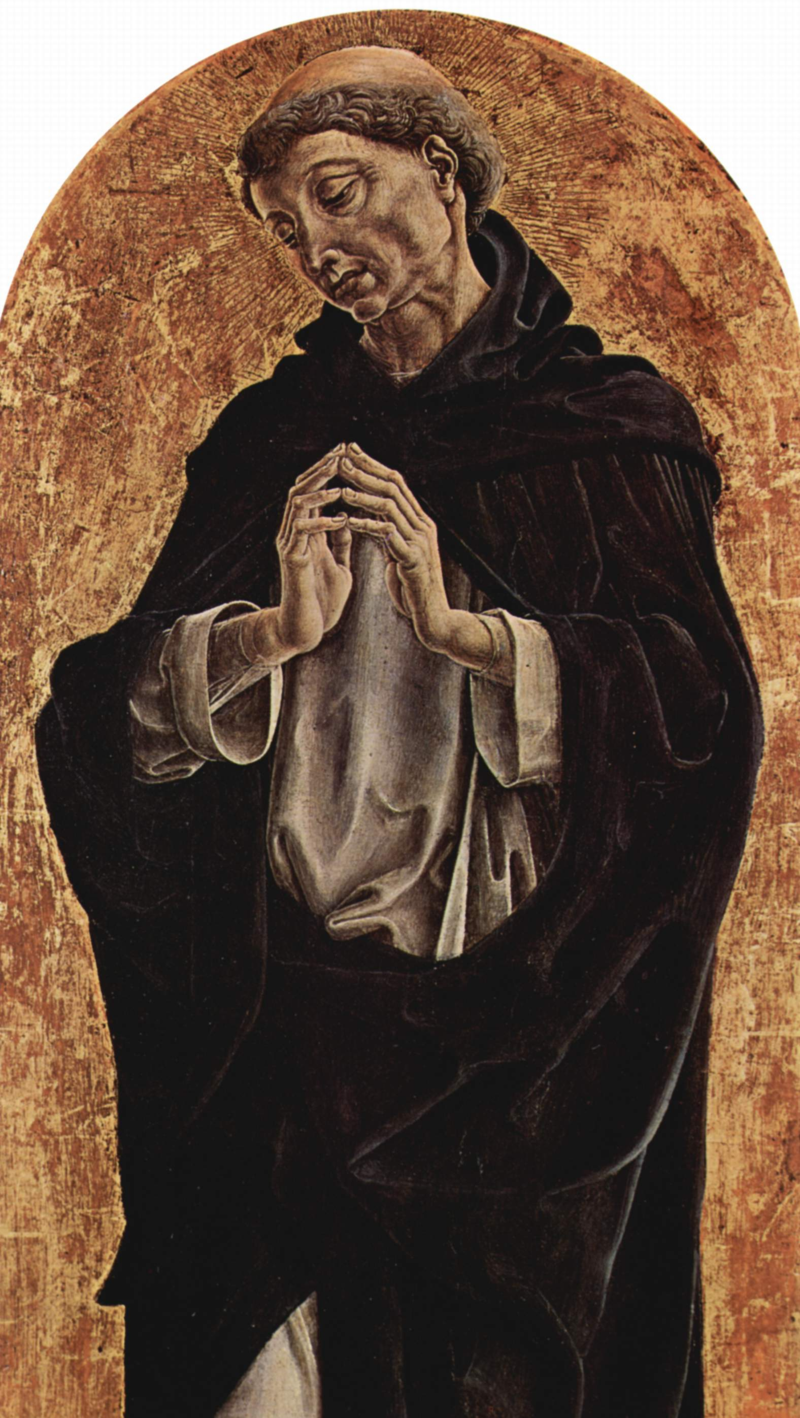 6 Cosmè Tura, San Domenico dal polittico della chiesa di San Giacomo in Argenta (1475), Firenze, Uffizi
