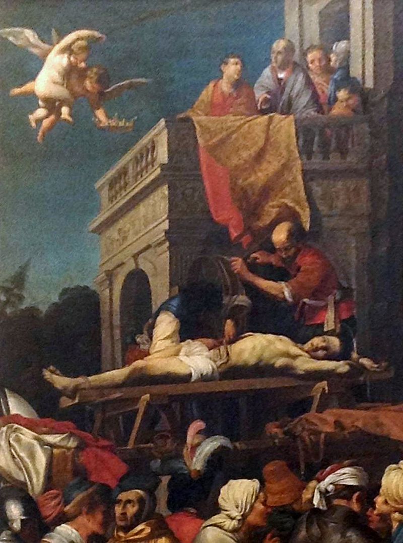 Carlo Saraceni Il martirio di Sant%u2019Erasmo olio su tela XVII sec. Gaeta Cattedrale di Santa Maria Assunta e dei Santi Erasmo e Marciano