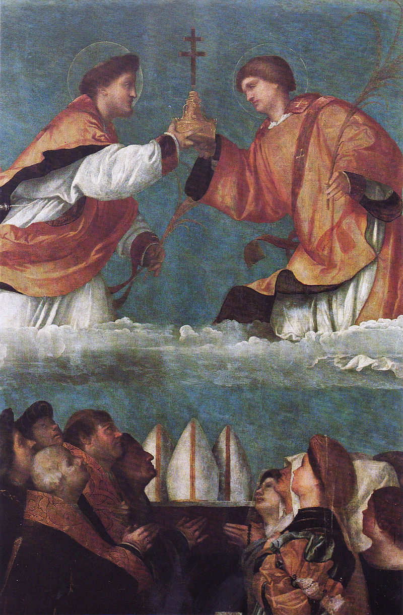 1 Moretto Stendardo della santa Croce Santi Faustino e Giovita Pinacoteca Tosio Martinengo(BS)