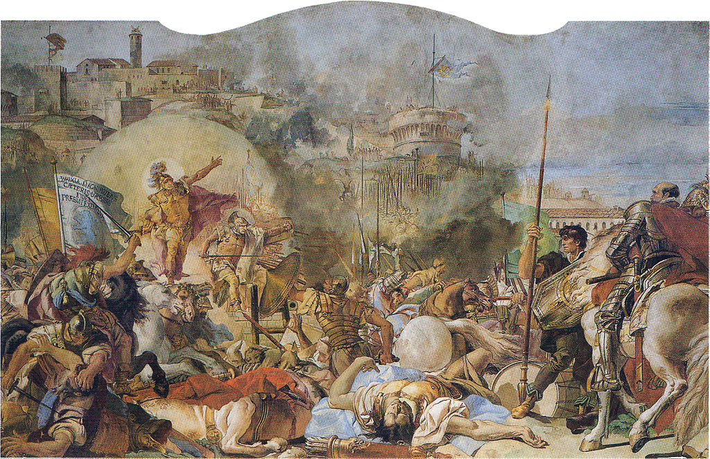 11 Tiepolo Giandomenico Intervento dei santi patroni Faustino e Giovita insieme Chiesa di san Faustino Brescia