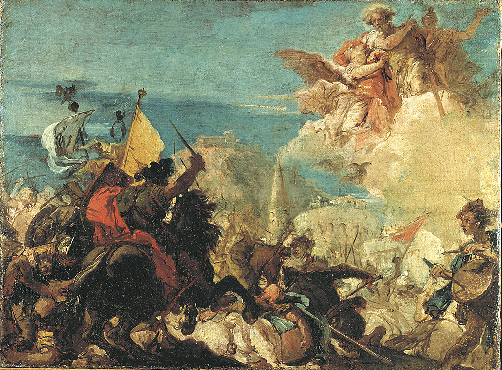 6 I santi Faustino e Giovita appaiono in difesa di Brescia assaltata da Niccolò Piccinino nel 1438 Pinacoteca di Brera