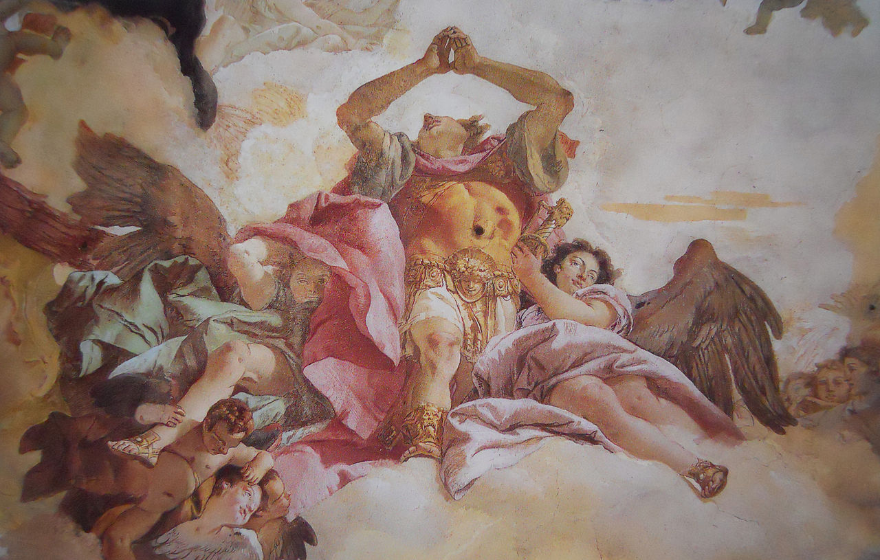 8 Tiepolo Giandomenico Apoteosi dei Santi Faustino, Giovita, Benedetto e Scolastica dettaglio
