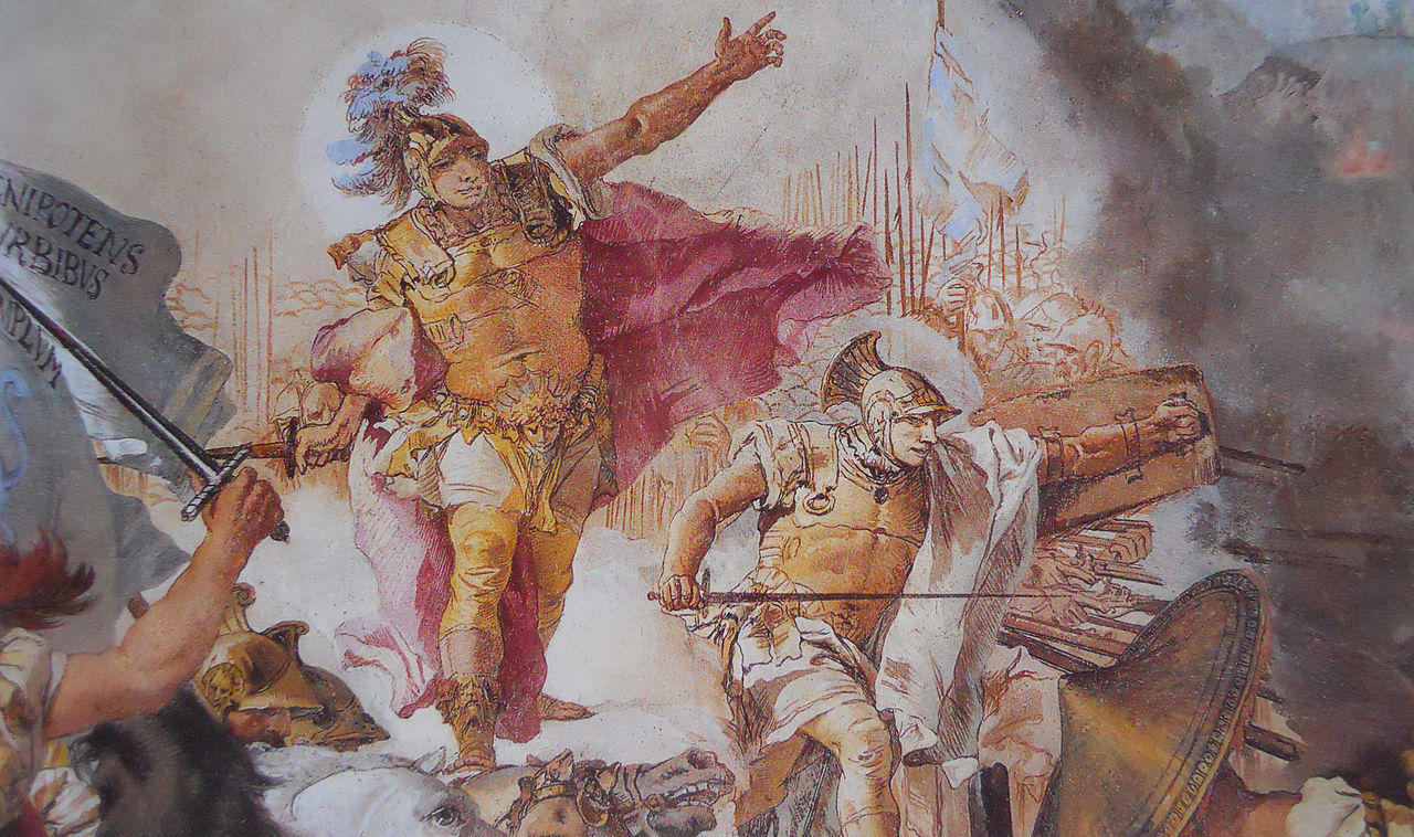 9 Tiepolo Giandomenico Intervento dei santi patroni Faustino e Giovita dettaglio1 Chiesa di san Faustino Brescia