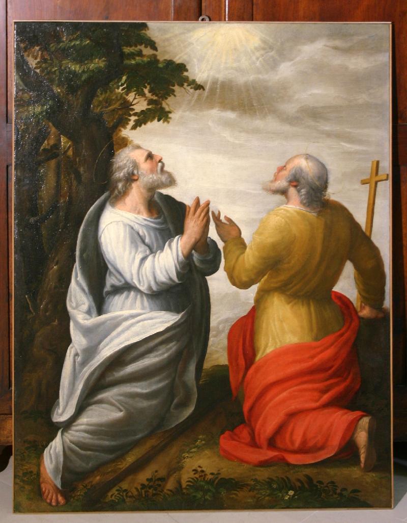 14-Ambito ferrarese sec. XVI, Tela coi SS. Filippo e Giacomo-beweb