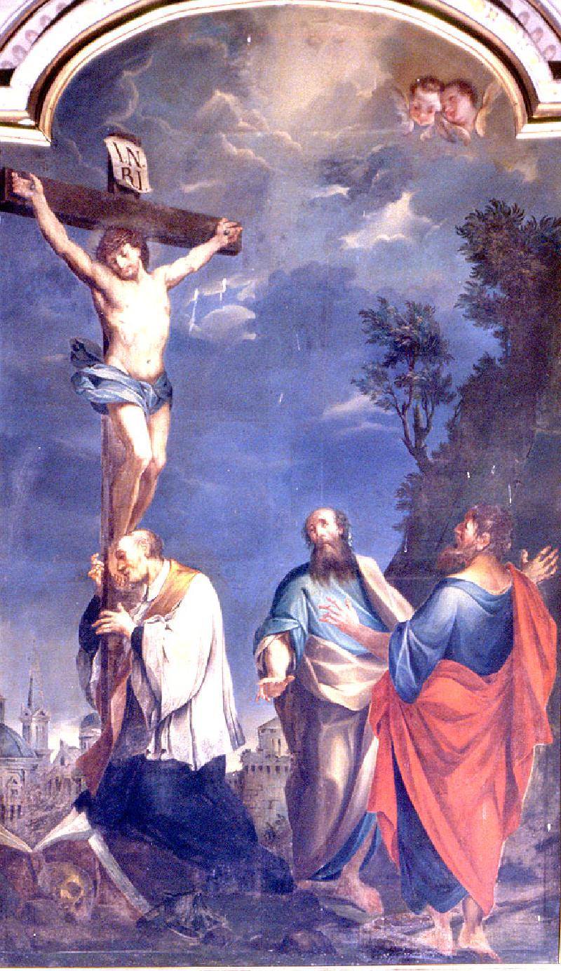 17-Porroni C. (1743), Dipinto Cristo Crocifisso con S. Leo S. Filippo e S. Giacomo-beweb