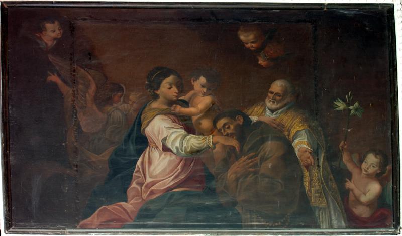 40-Ambito romano sec. XVII, Madonna con San Francesco e San Filippo-beweb