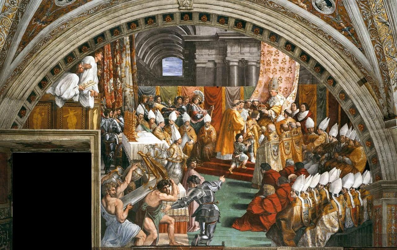 Incoronazione di carlo magno Rffaello Vaticano