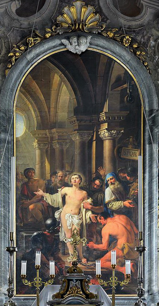 1-Gallina Lodovico-Martirio di San Lorenzo, chiesa di San Lorenzo, Carzago Riviera