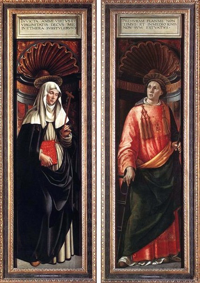 18-Il Ghirlandaio-San Lorenzo e Santa Caterina da Siena-1490-Pinacoteca di Monaco