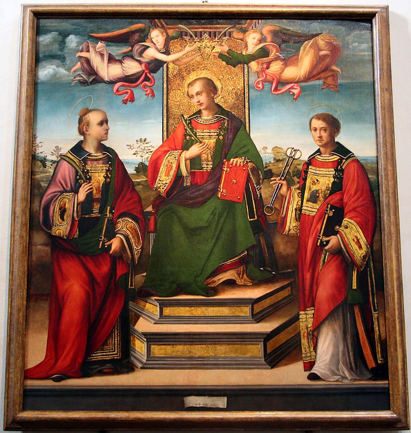 42-Raffaellino del Garbo (attr.) San Lorenzo fra i Santi Stefano e Leonardo