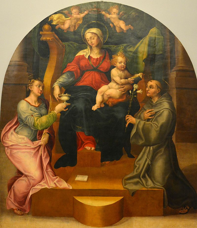 Madonna con Bambino e i santi Lucia e Antonio da Padova, Pietro Negroni 001