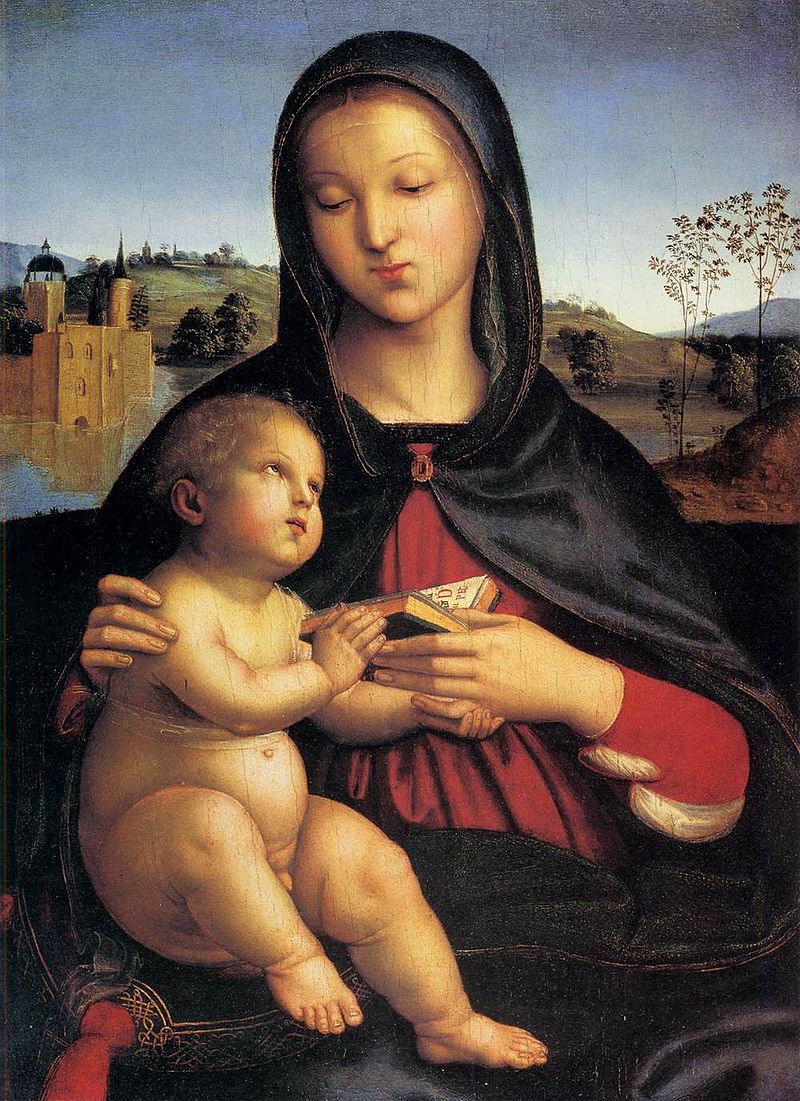 39-Raffaello-Madonna col Bambino che tiene il libro 1502-1503. Pasadena, Norton Simon Museum 
