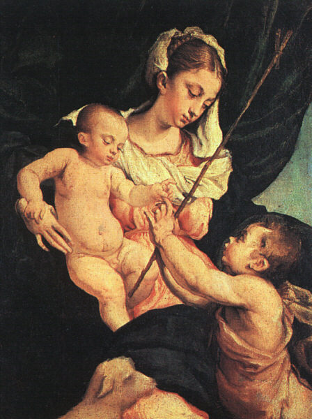 48-Bassano Jacopo-Madonna col Bambino e Giovannino-Uffizi 