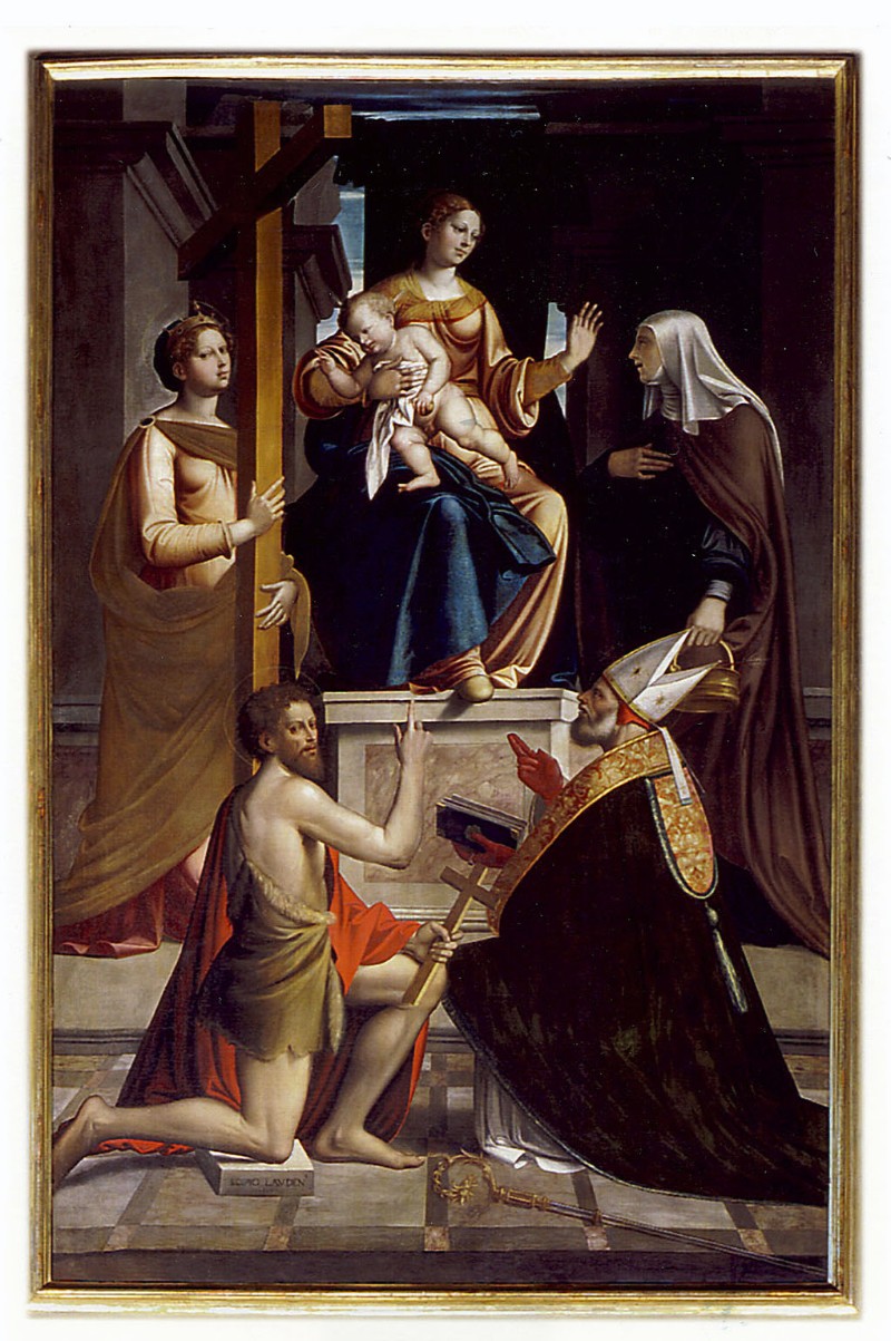 6 Piazza S. (1546), Madonna con Gesù Bambino tra Santi Marta, Elena,Cristinziano e Macario beweb