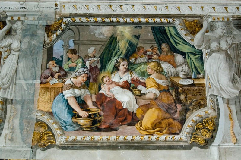 25 Castellucci S. (1666), Affresco raffigurante la natività di Giovanni Battista beweb