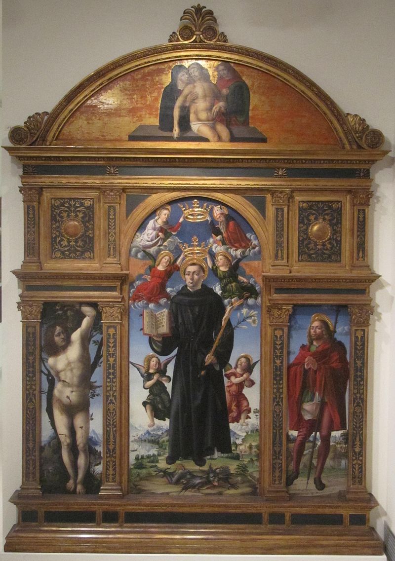Vincenzo Civerchio Pala di san Nicolò di Tolentino Pinacoteca Tosio Martinengo Brescia