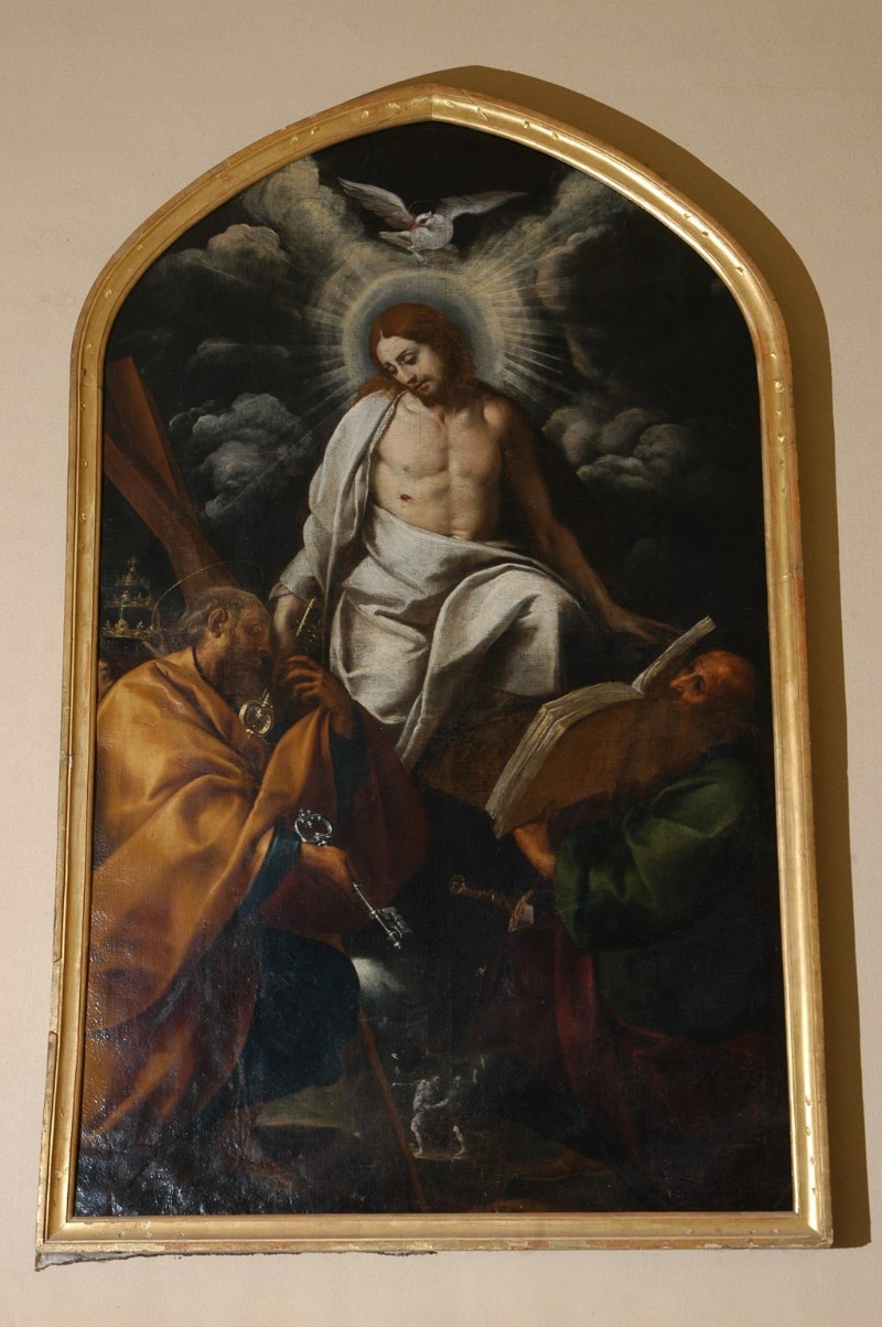 21-Bottega lombarda sec. XVI, Gesù Cristo consegna la legge a San Pietro e S.Paolo-beweb