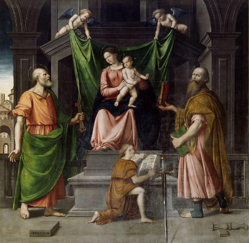 22-Piazza S. sec. XVI, Madonna con Gesù Bambino e santi-beweb