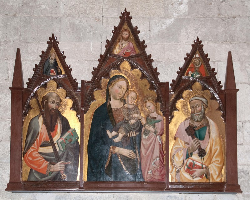 8-Maestro di Panzano sec. XIV, Sposalizio mistico di Santa Caterina e due santi-beweb