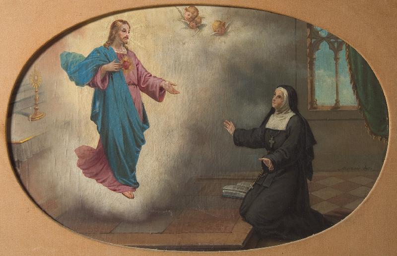 8-Marai L. sec. XIX, Sacro Cuore di Gesù Cristo appare a Santa Rita da Cascia-beweb