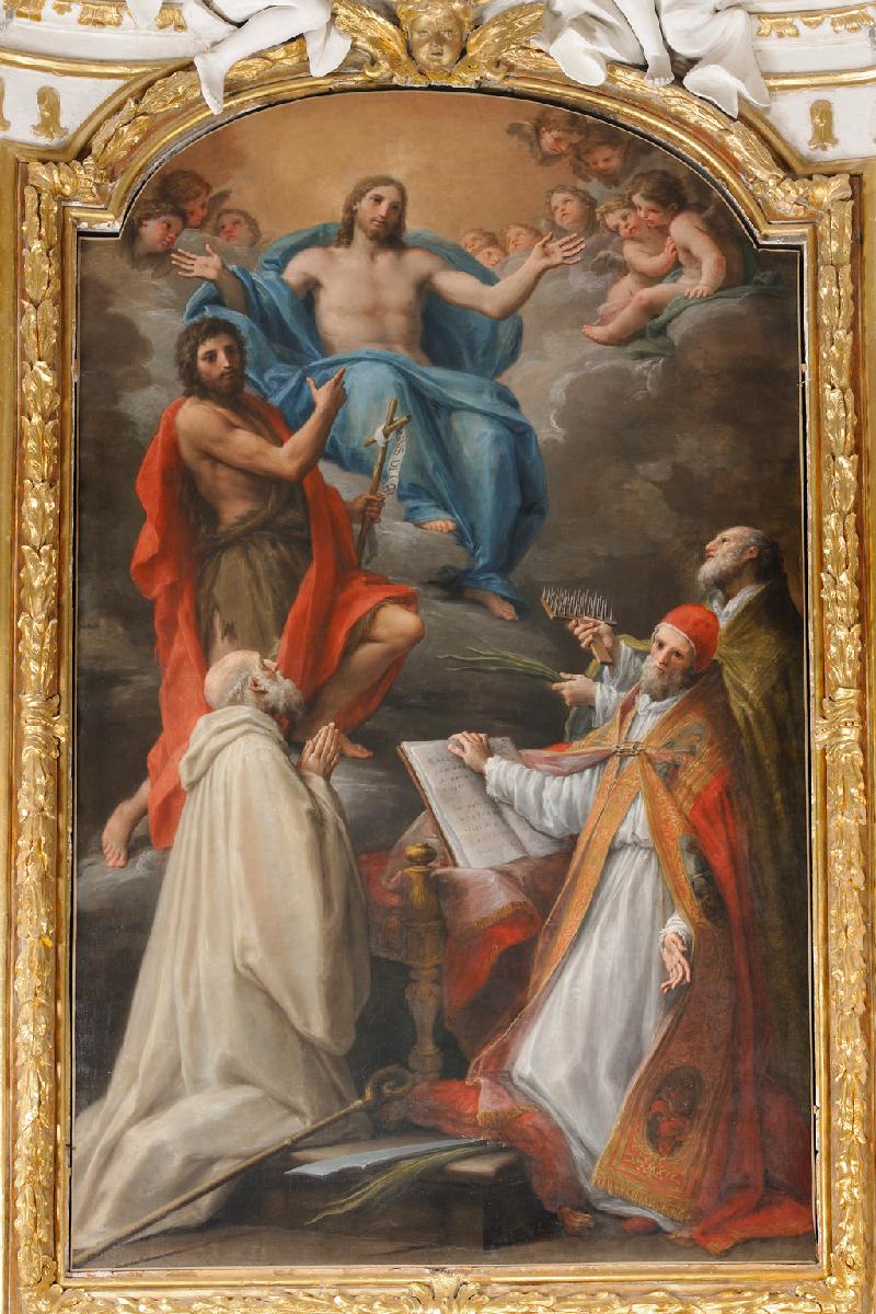 6 Mancini Francesco metà sec. XVIII, Dio Padre in gloria e santi, Biagio Giovanni Battista Romualdo Ubaldo beweb