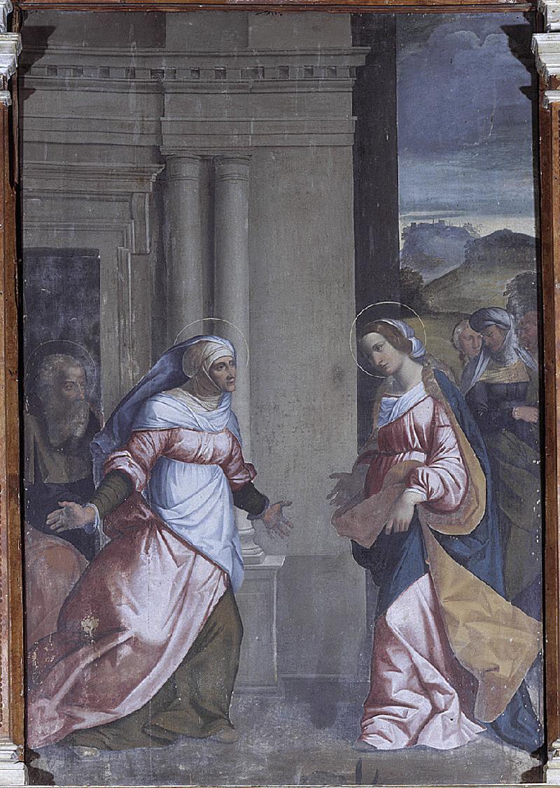 16-Scuola di Garofalo sec. XVI, Dipinto Visitazione-beweb